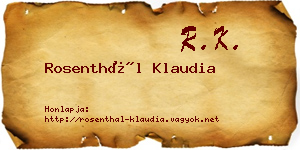 Rosenthál Klaudia névjegykártya